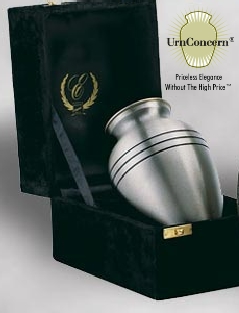 UrnConcern Brushed Pewter Cremation Urn - Solid Brass